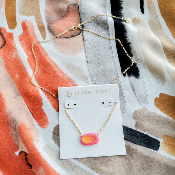 Kendra Scott - Elisa Enamel Framed - Gold Sunset Illusion Necklace - Picture 3 of 3